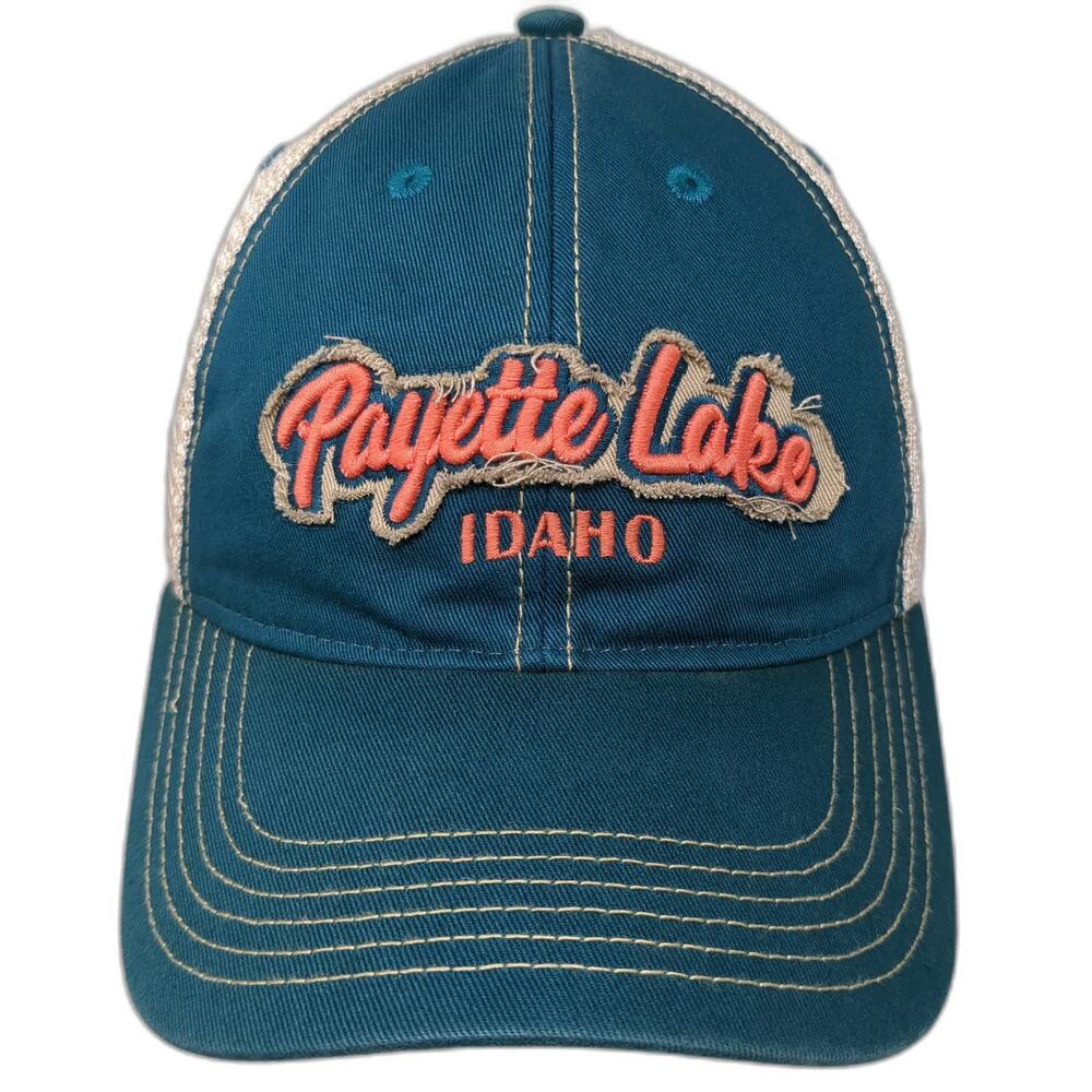 Legacy Trucker Hat Blue One Size Payette Lake Idaho Mesh Snapback Patch Green